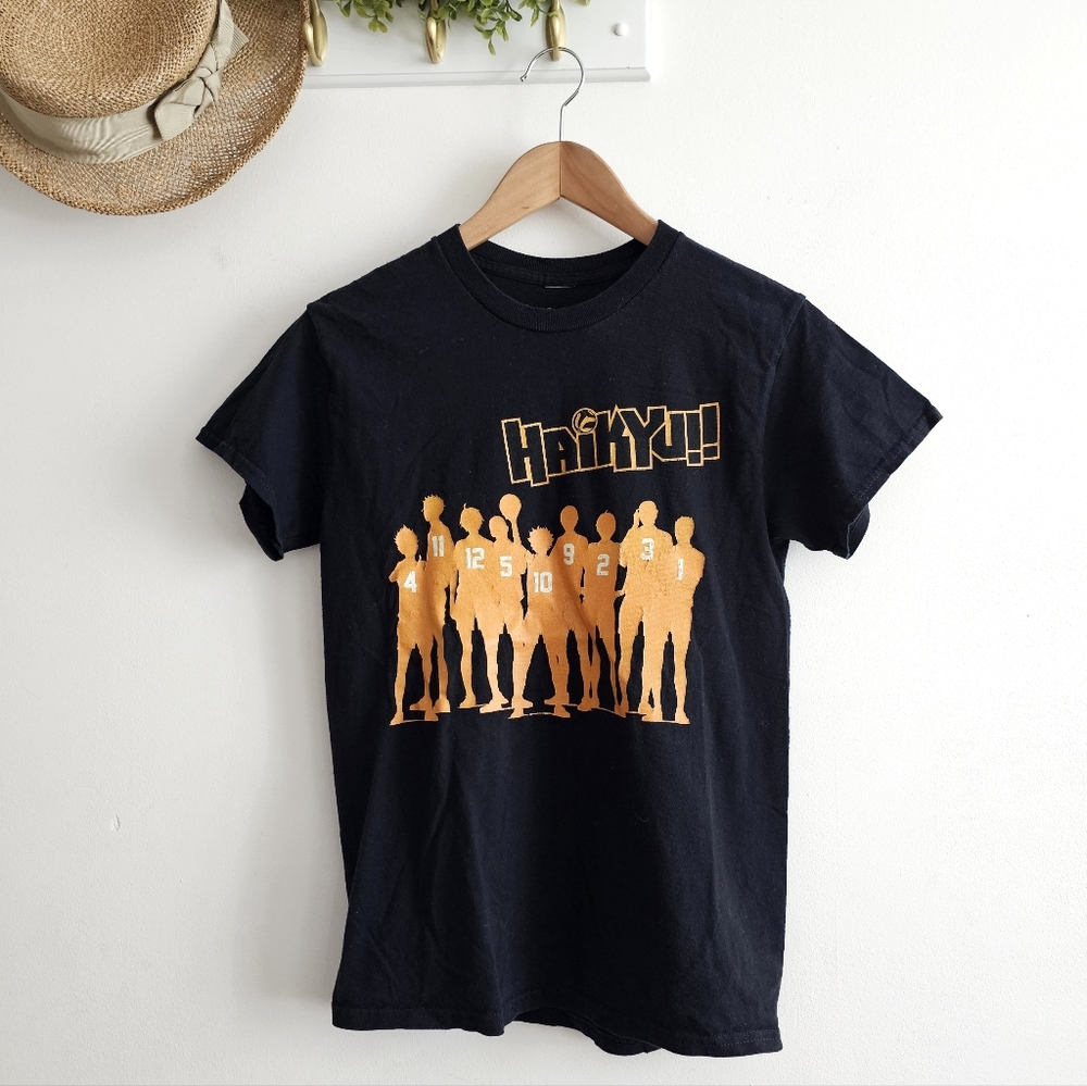 Haikyuu!! Anime Volleyball Team Graphic T-Shirt Black Small Crunchyroll Manga Te